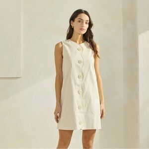 Worth Collective Cream Button-Front Mini Dress